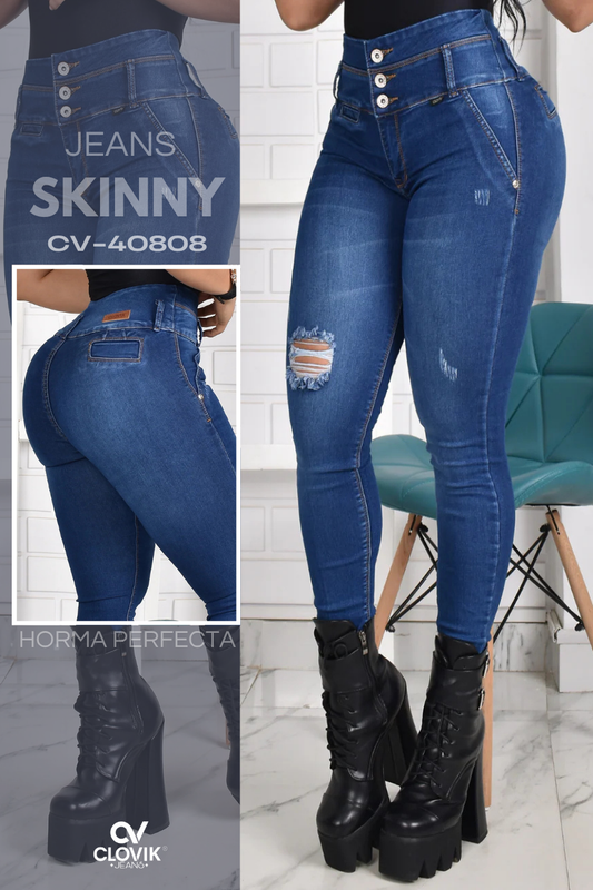 JEANS SKINNY PUSH UP REF. CV-40808