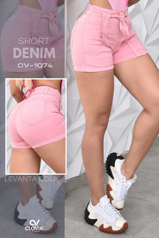 SHORT DENIM COLOR ROSA CLOVIX REF. CV-1074