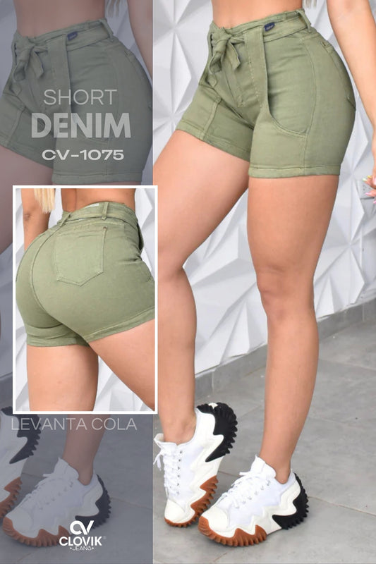 SHORT DENIM COLOR VERDE CLOVIX REF. CV-1075