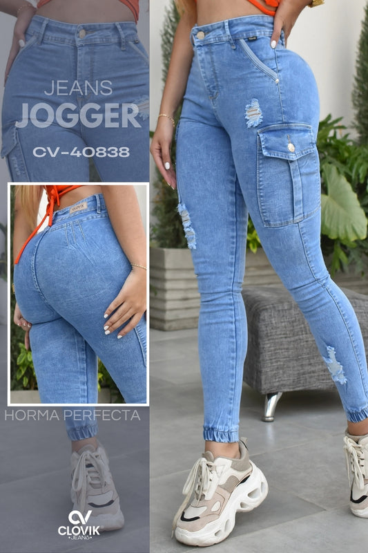 JEANS JOGGER PUSH UP REF. CV-40838