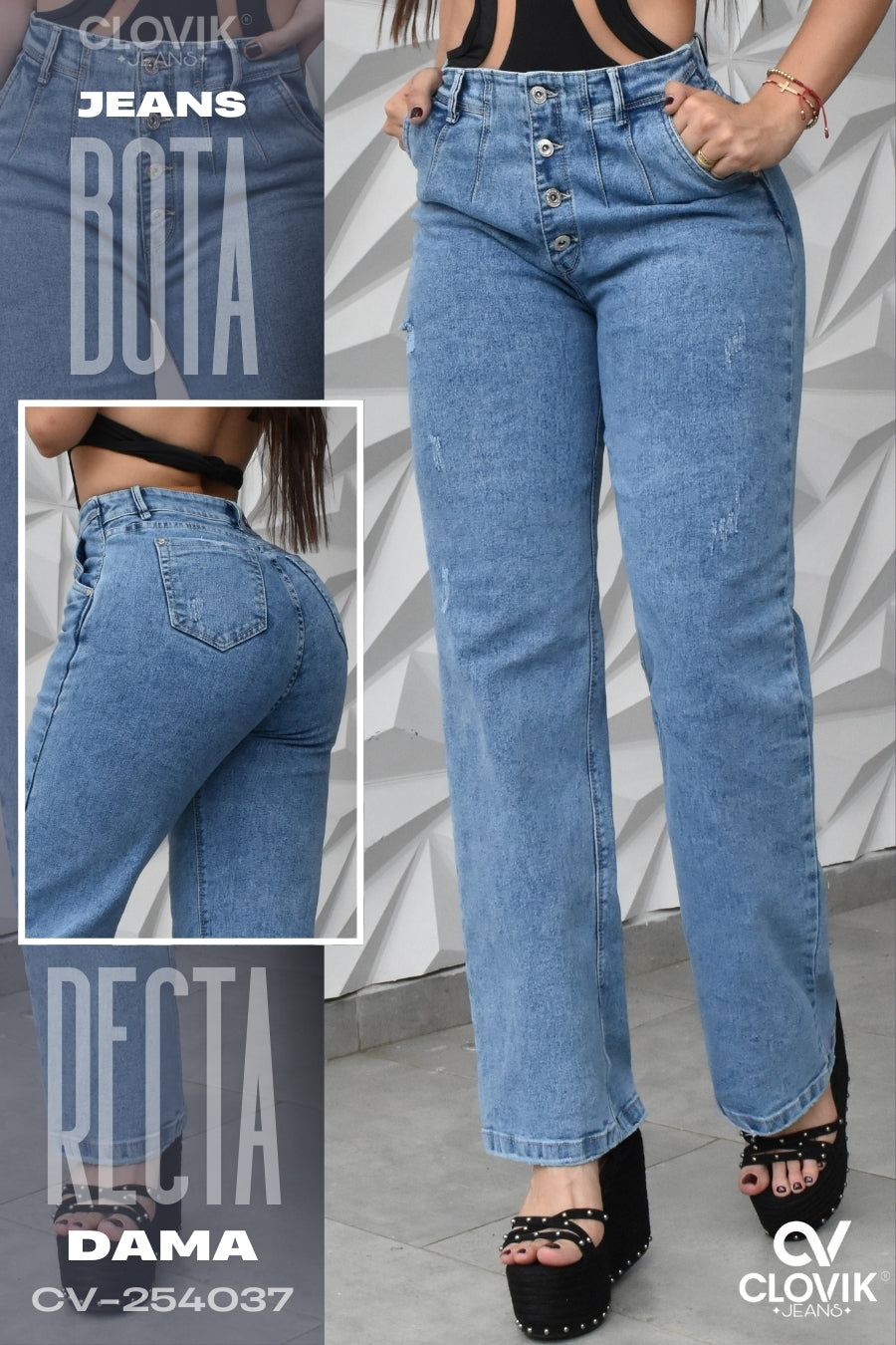 JEANS BOTA RECTA (CLASIC) HORMA PERFECTA REF. CV-254037