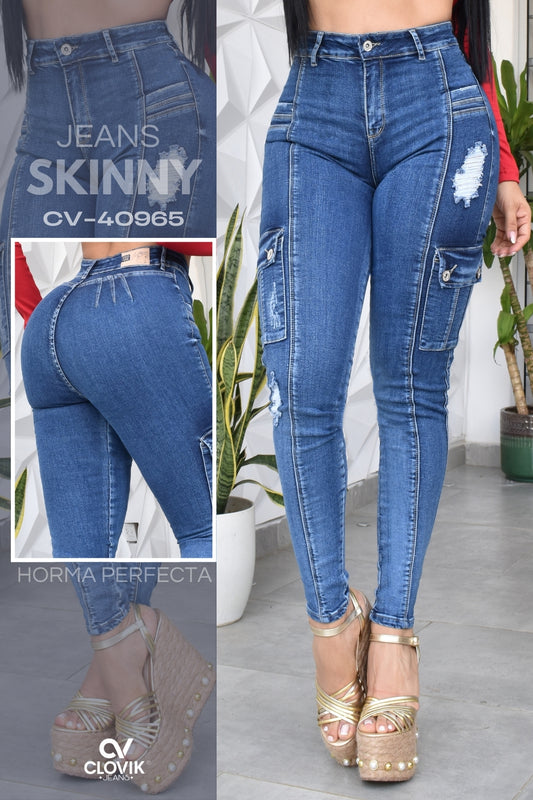 JEANS SKINNY PUSH UP REF. CV-40965