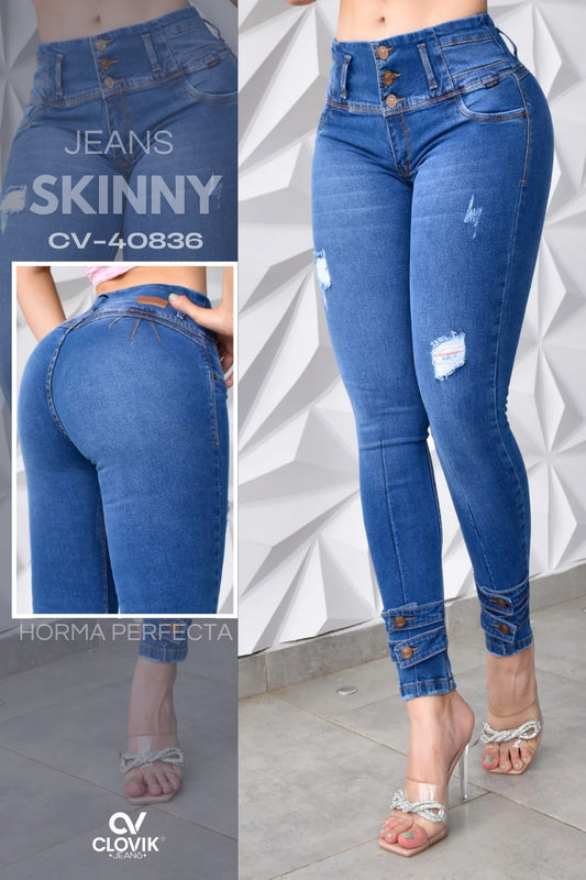 JEANS SKINNY PUSH UP REF. CV-40836