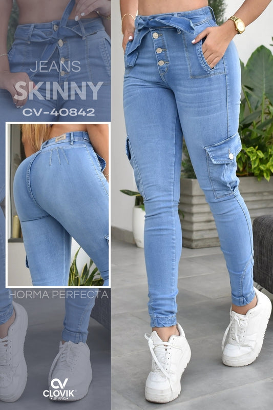 JEANS SKINNY PUSH UP REF. CV-40842