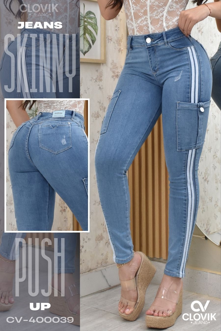 JEANS SKINNY PUSH UP REF. CV-400039