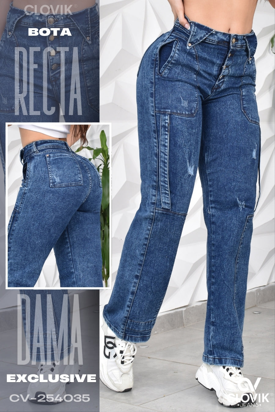 JEANS BOTA RECTA HORMA PERFECTA REF. CV-254035