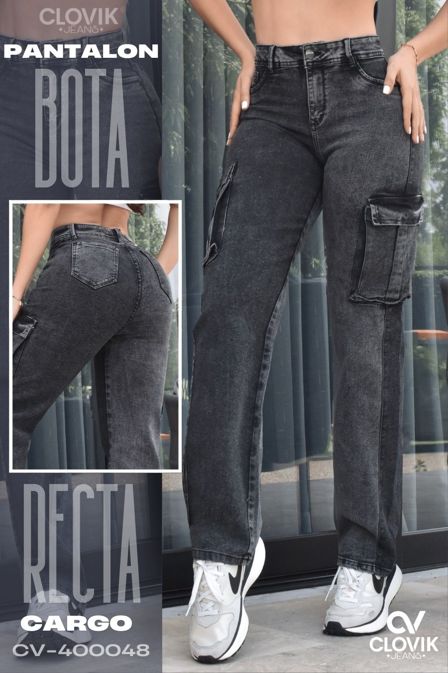 PANTALON BOTA RECTA CARGO REF. CV-400048