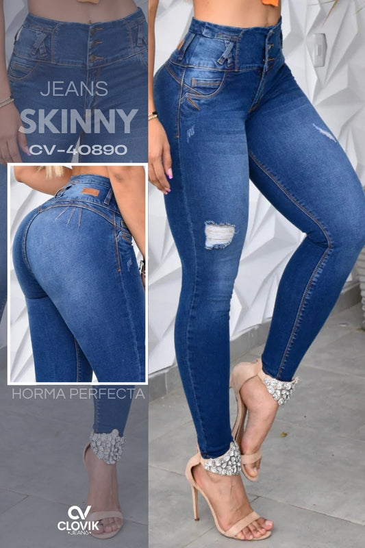 JEANS SKINNY PUSH UP REF. CV-40890