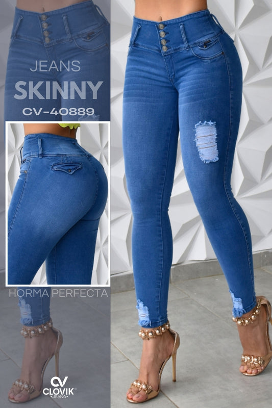 JEANS SKINNY PUSH UP REF. CV-40889