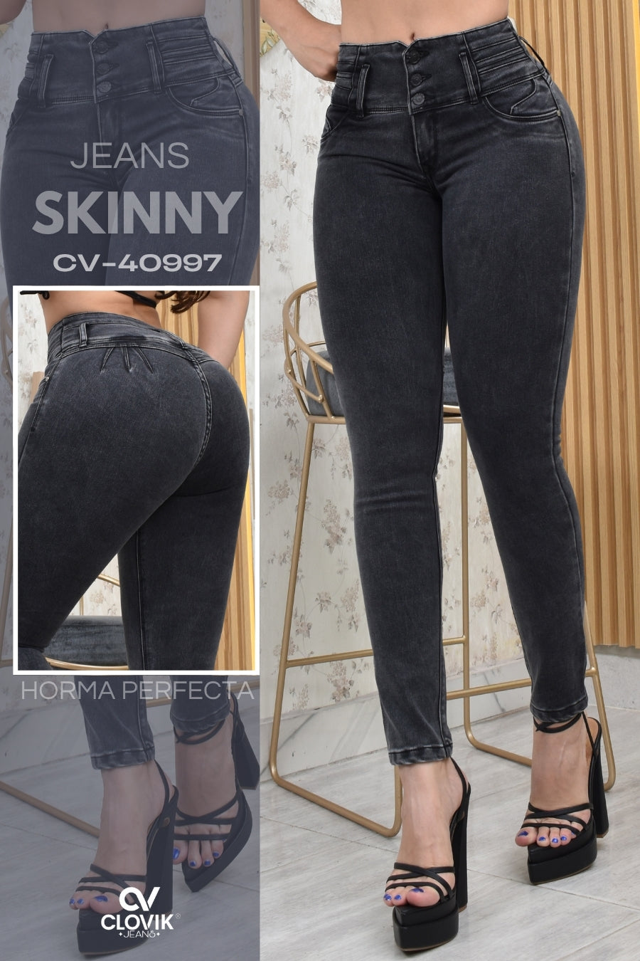 PANTALON  SKINNY CONTROL ABDOMEN PUSH UP REF. CV-40997
