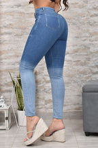 JEANS SKINNY, ESTILO BICOLOR HORMA PERFECTA REF. BK-40155
