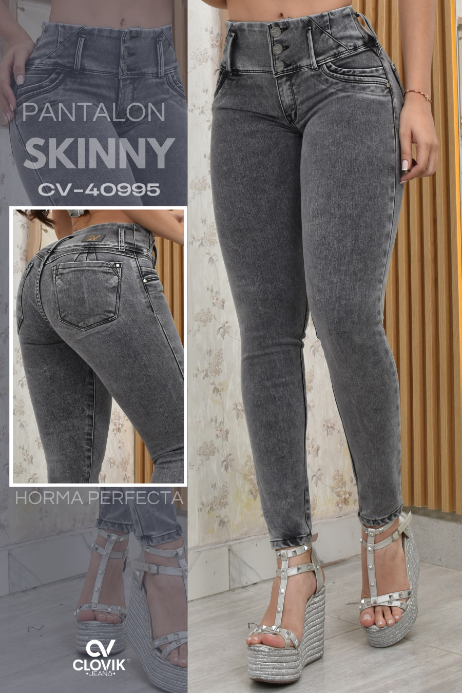 PANTALON SKINNY CONTROL ABDOMEN PUSH UP REF. CV-40995