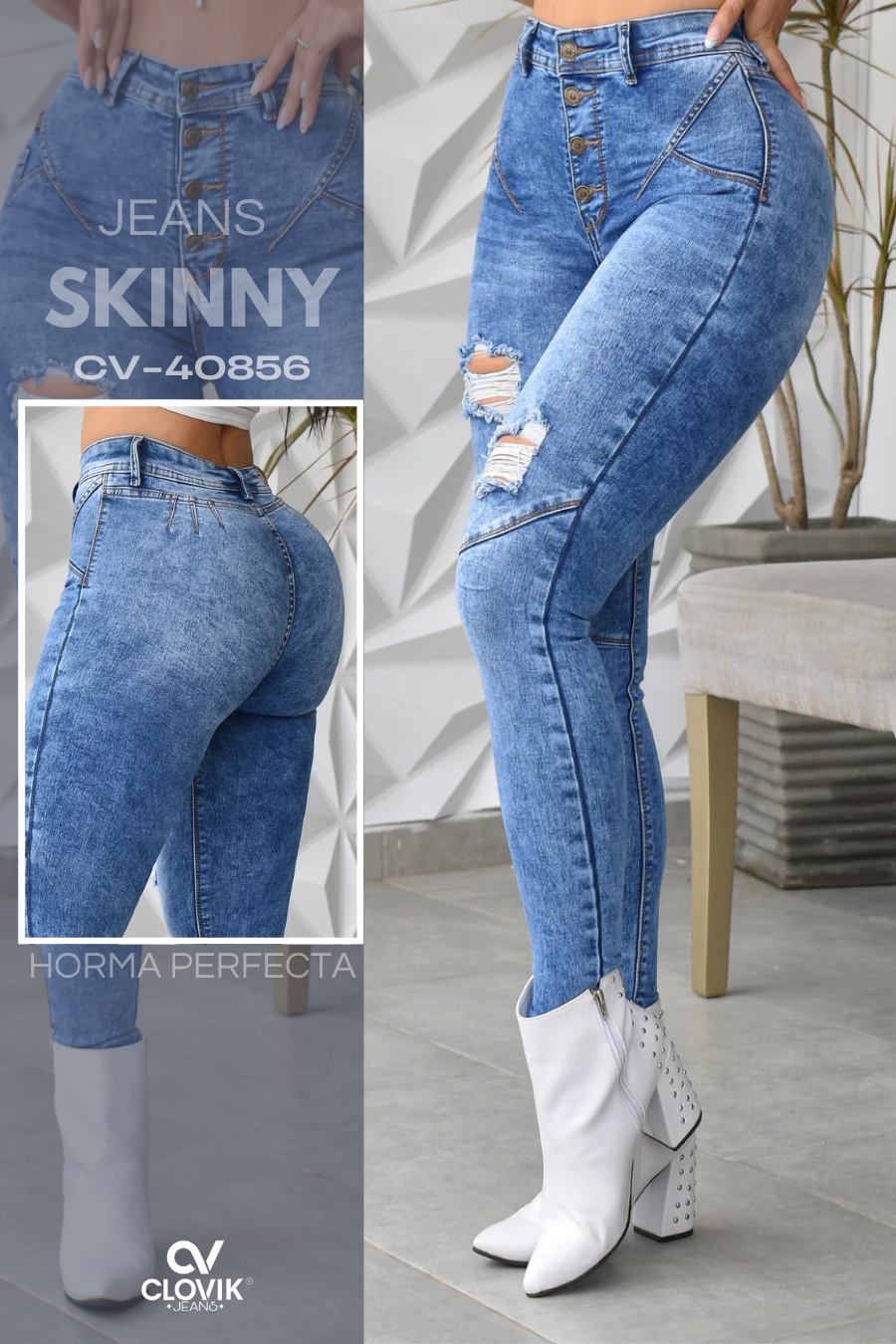 JEANS SKINNY PUSH UP REF. CV-40856
