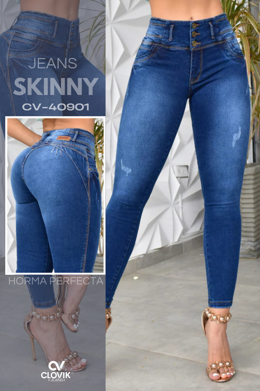 JEANS SKINNY PUSH UP REF. CV-40901