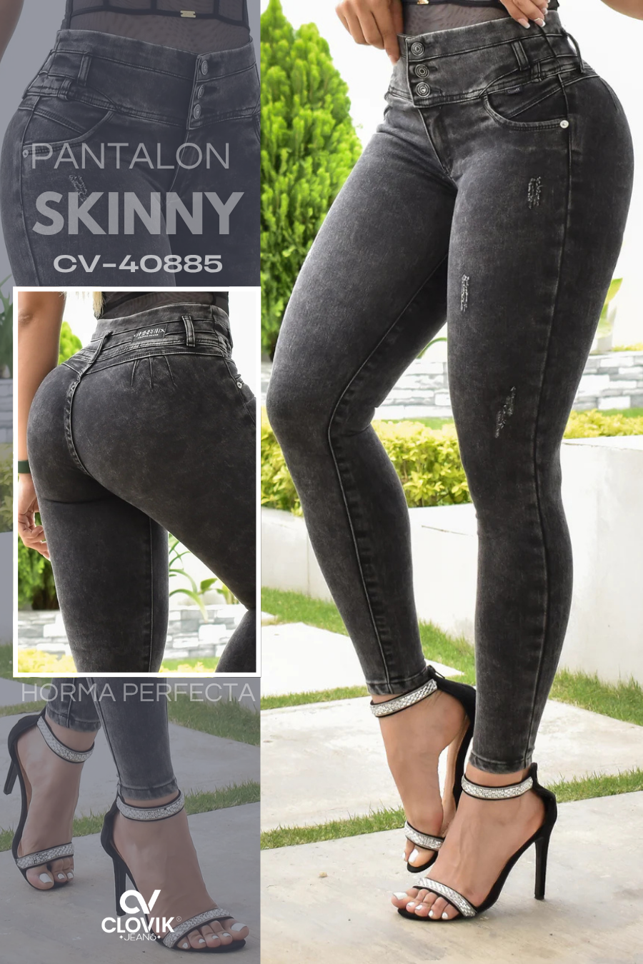 PANTALON SKINNY CONTROL ABDOMEN PUSH UP REF. CV-40885