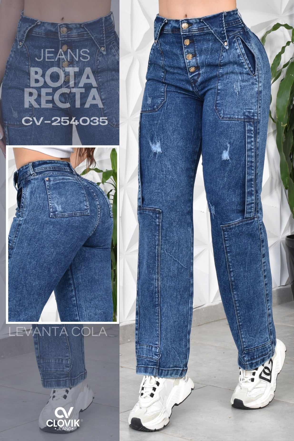 JEANS BOTA RECTA HORMA PERFECTA REF. CV-254035