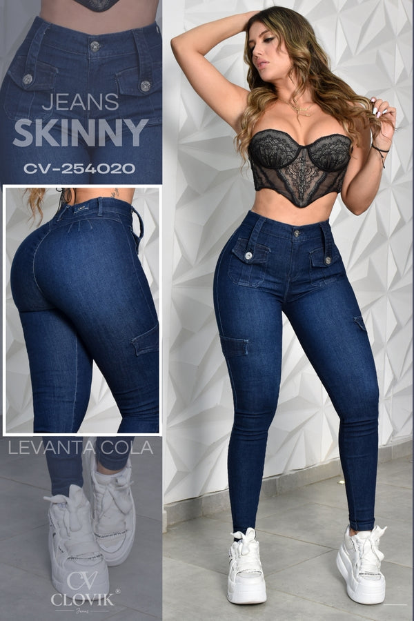 JEANS SKINNY CARGO PUSH UP REF. CV-254020
