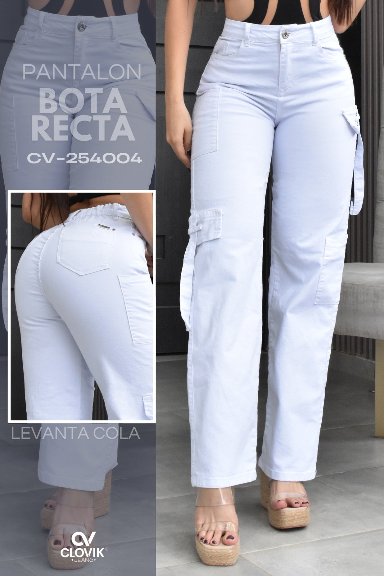 PANTALON BOTA RECTA (CARGO) HORMA PERFECTA REF. CV-254004