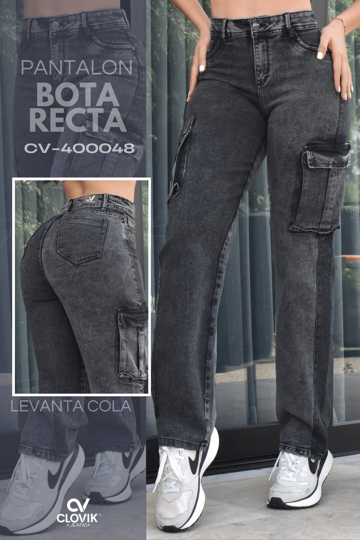 PANTALON BOTA RECTA CARGO REF. CV-400048