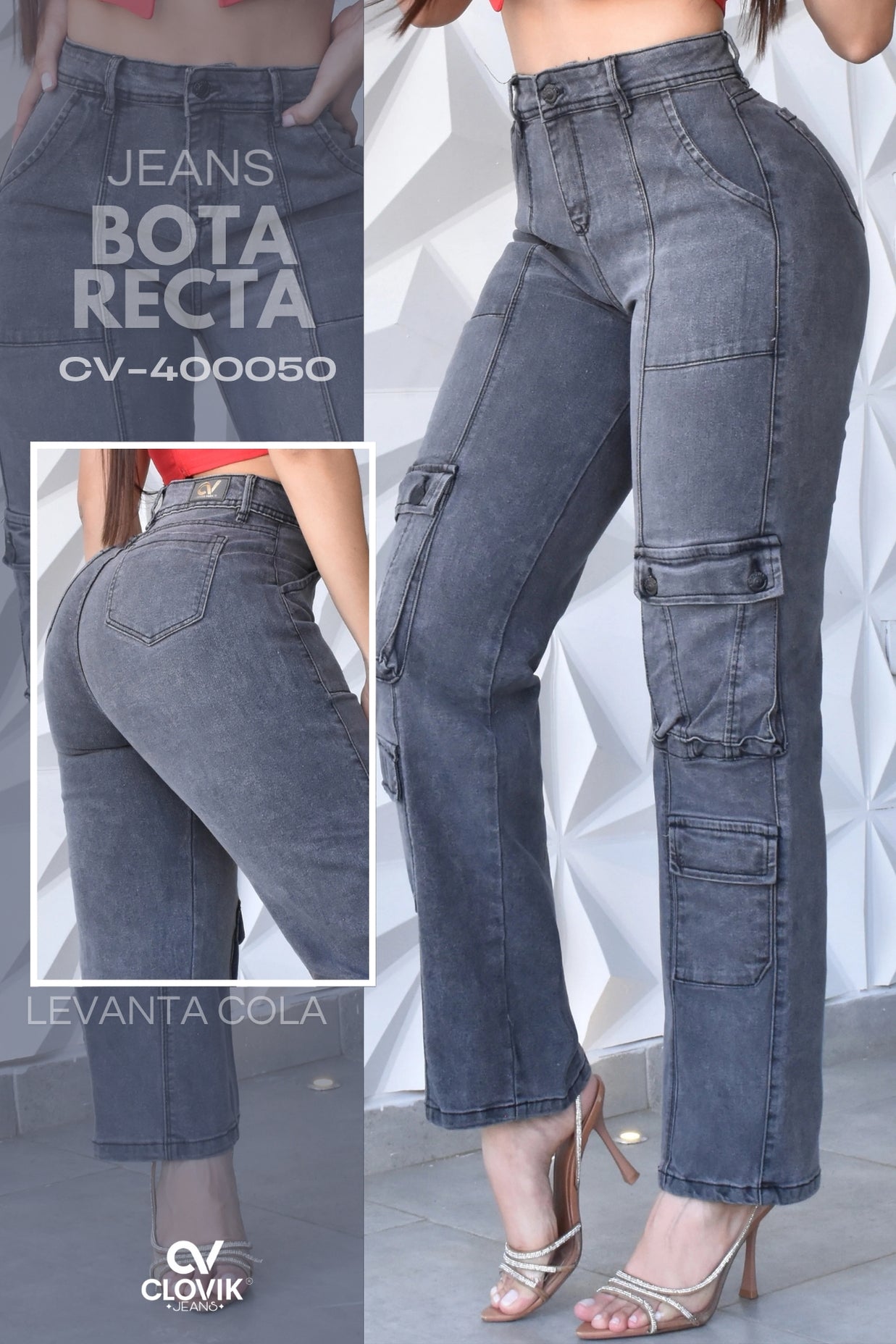 PANTALON BOTA RECTA CARGO REF. CV-400050