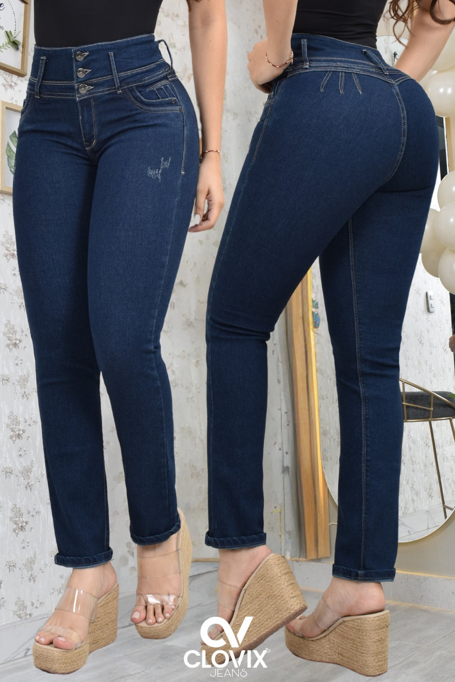 JEANS SKINNY BOTA RECTA PUSH UP REF. CV-400010