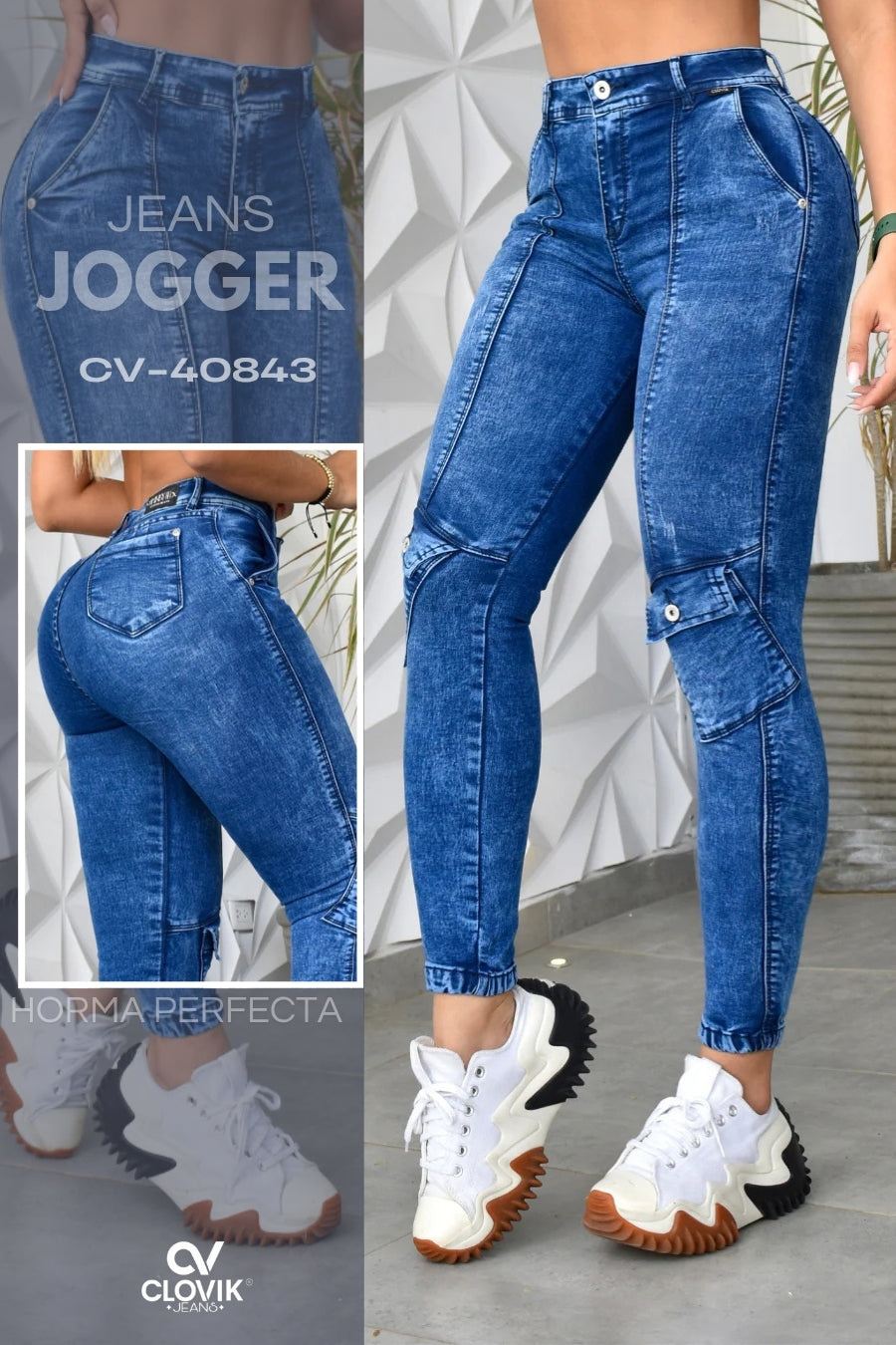 JEANS JOGGER PUSH UP REF. CV-40843
