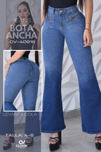 JEANS BOTA ANCHA PUSH UP REF. CV-40916