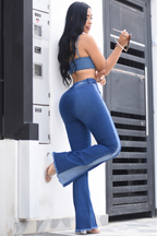 JEANS BOTA ANCHA PUSH UP REF. CV-40912