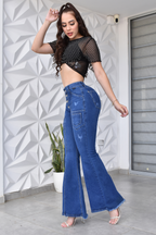 JEANS BOTA ANCHA PUSH UP REF. CV-40911