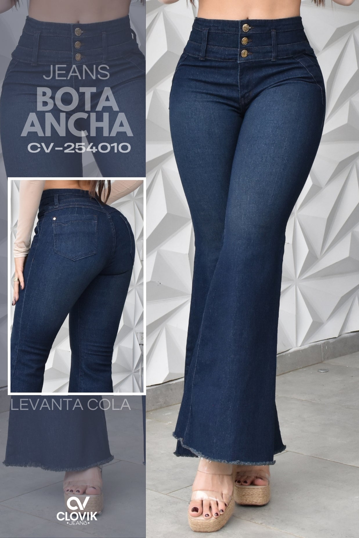 JEANS BOTA CAMPANA PUSH UP REF. CV-254010