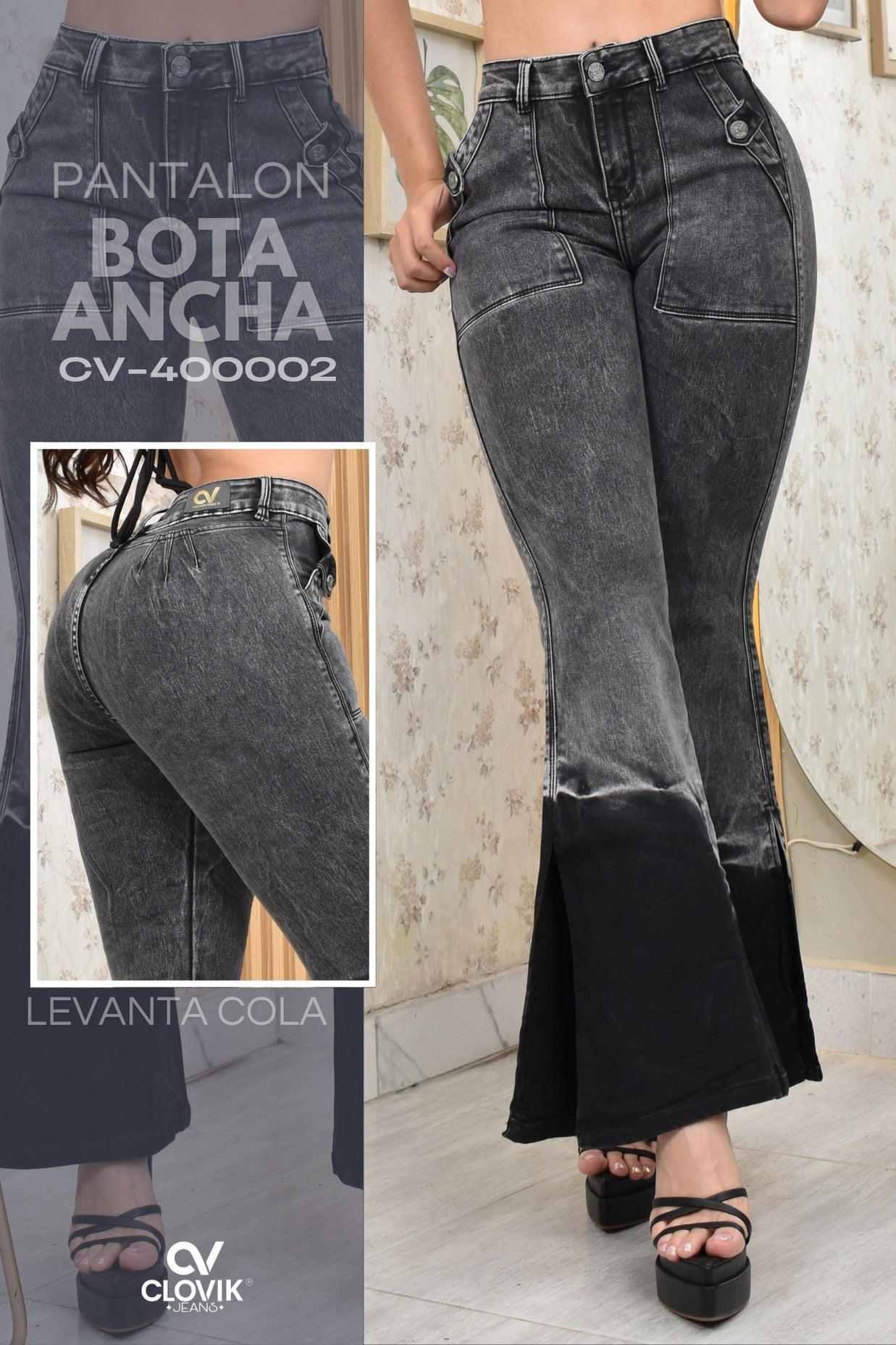PANTALON BOTA ANCHA PUSH UP REF. CV-400002
