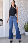 JEANS BOTA ANCHA PUSH UP REF. CV-40916