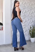 JEANS BOTA ANCHA PUSH UP REF. CV-40916