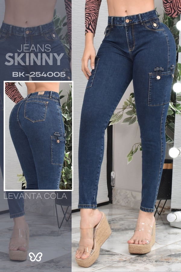 JEANS SKINNY, ESTILO CARGO HORMA PERFCTA REF. BK-254005