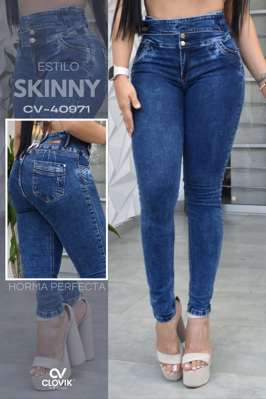 JEANS SKINNY PUSH UP REF. CV-40971