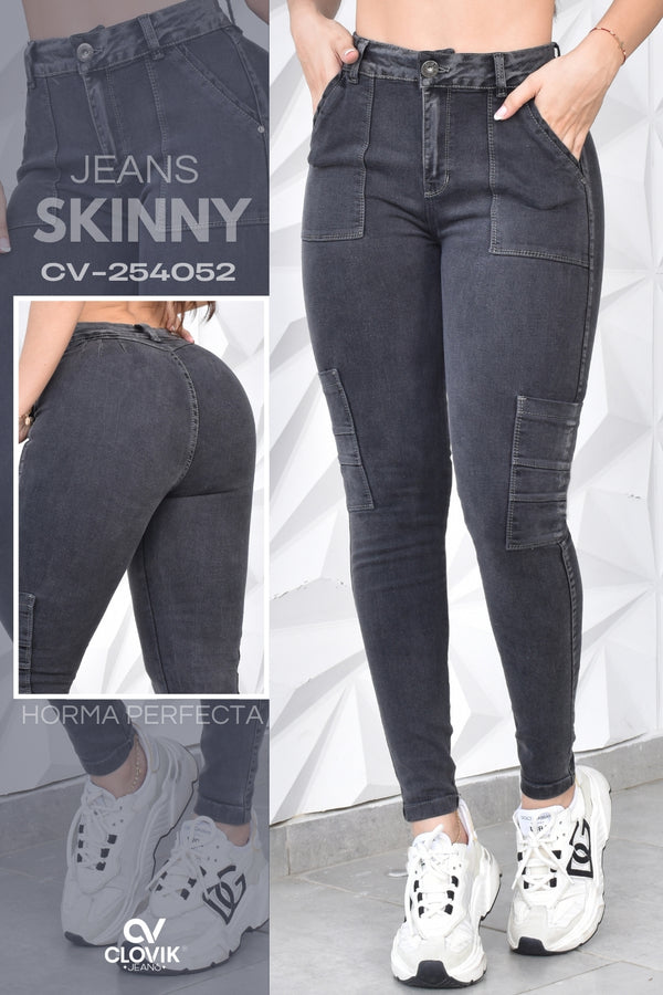 JEANS SKINNY CARGO PUSH UP REF. CV-254052