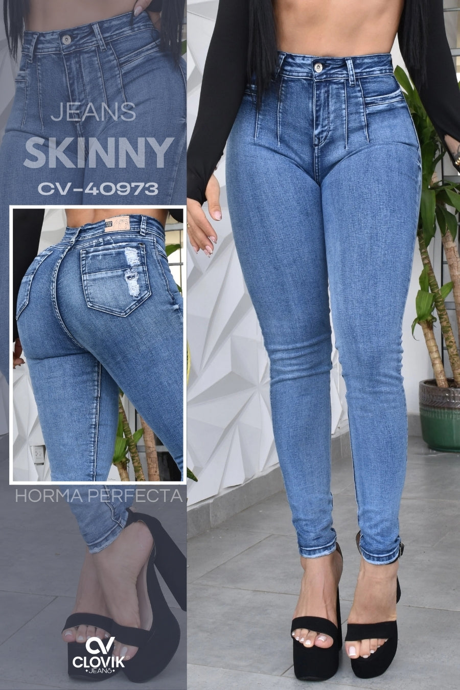 JEANS SKINNY PUSH UP REF. CV-40973