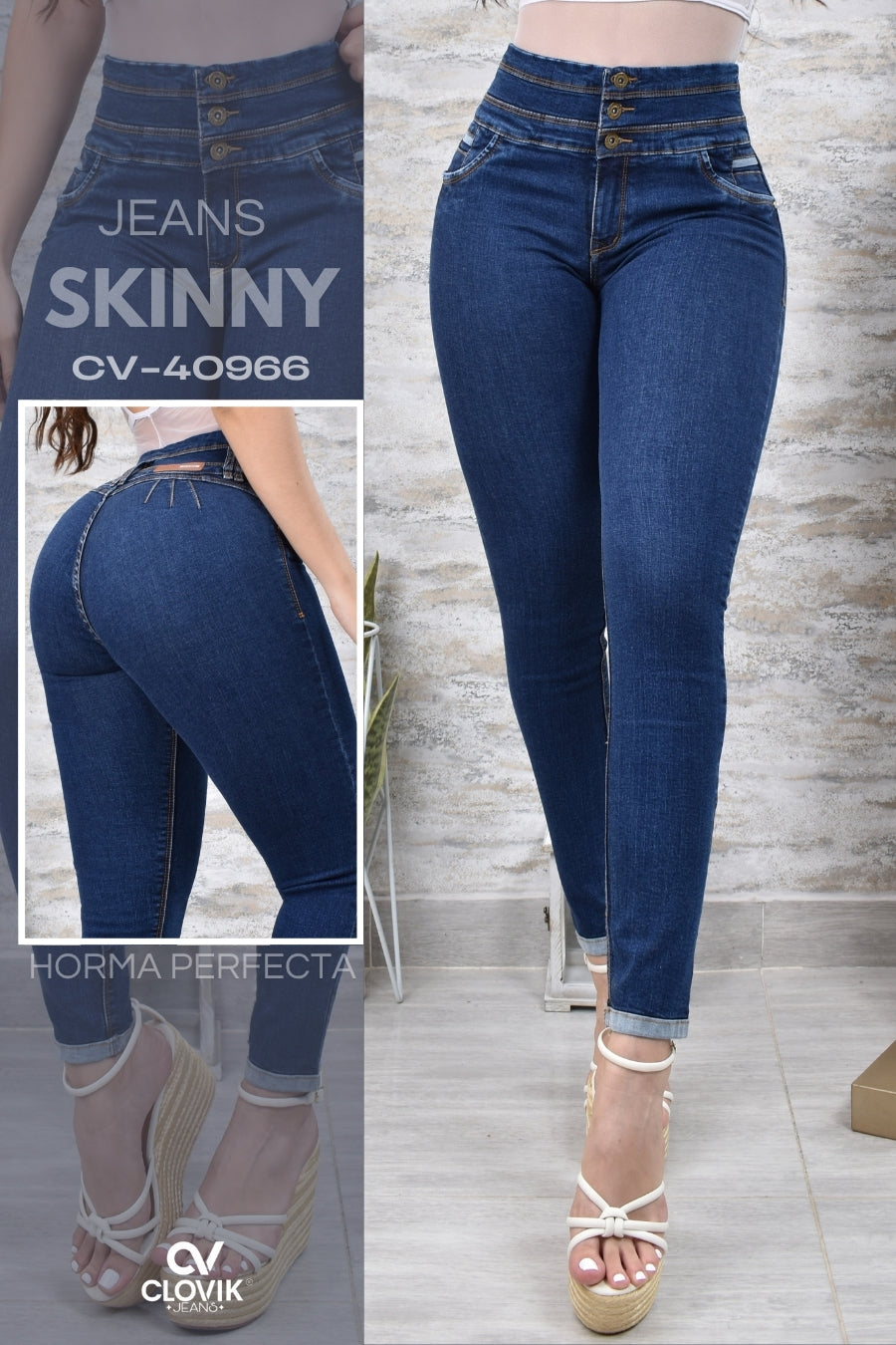 JEANS SKINNY PUSH UP REF. CV-40966