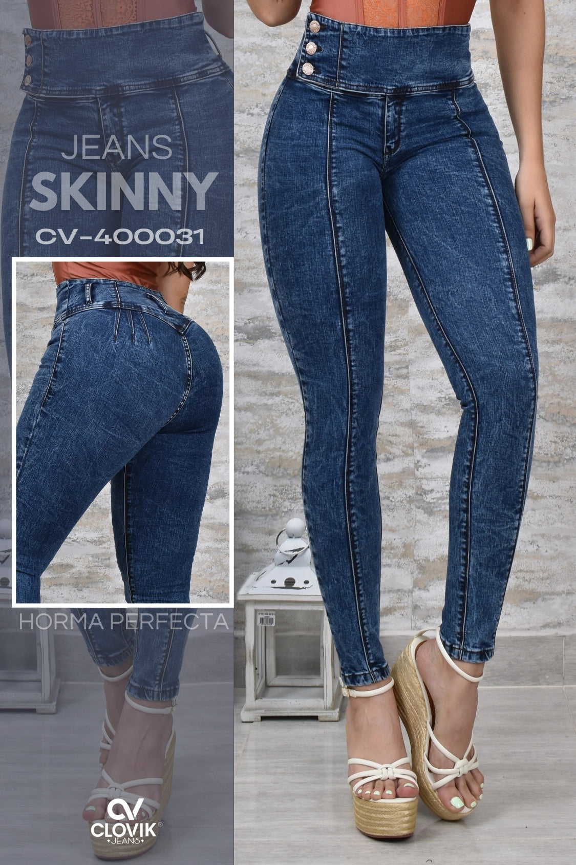 JEANS SKINNY PUSH UP REF. CV-400031
