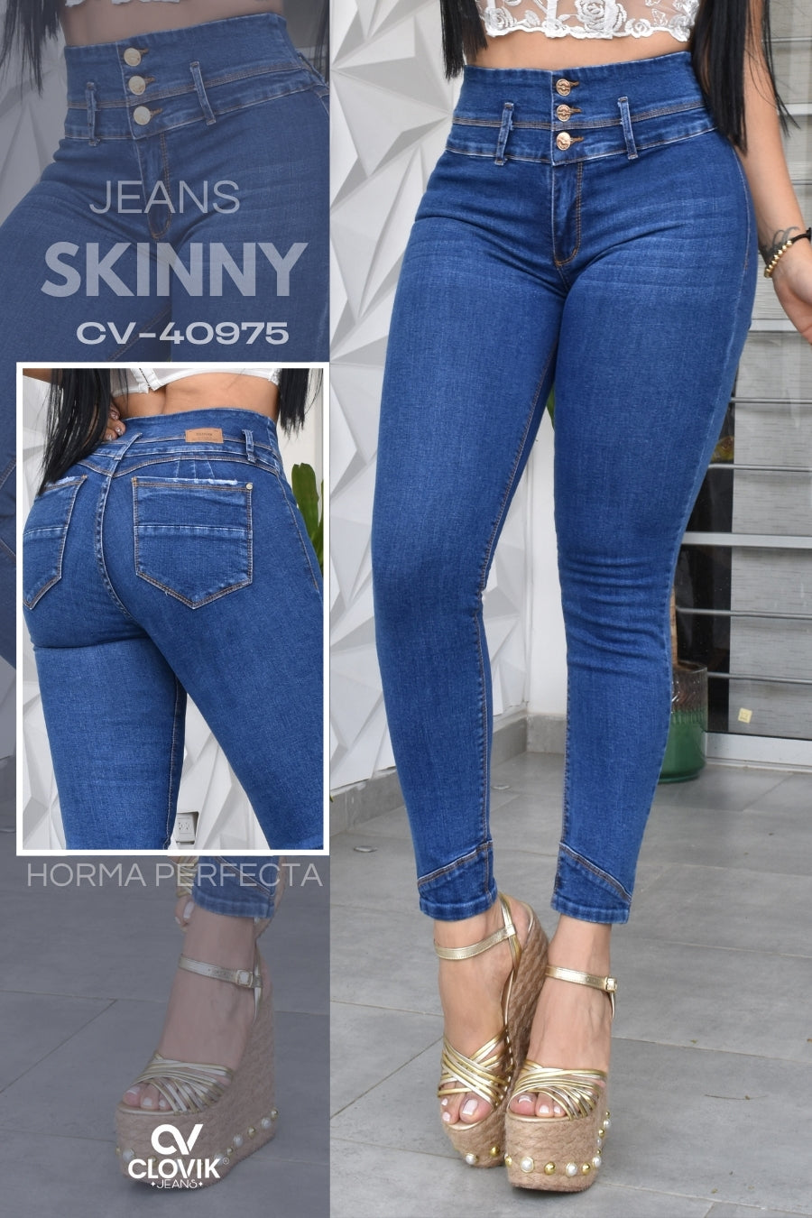 JEANS SKINNY PUSH UP REF. CV-40975
