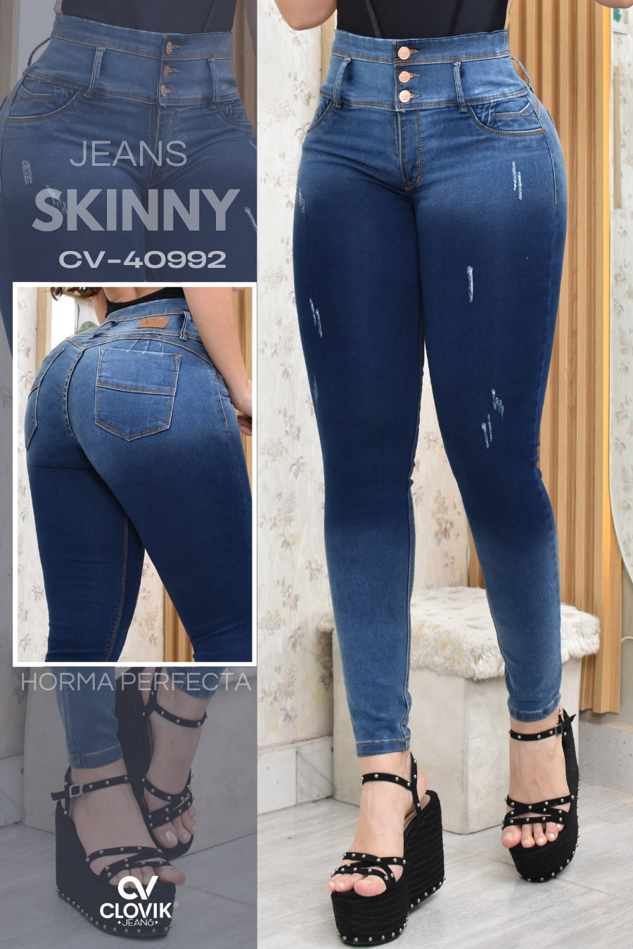 JEANS SKINNY PUSH UP REF. CV-40992