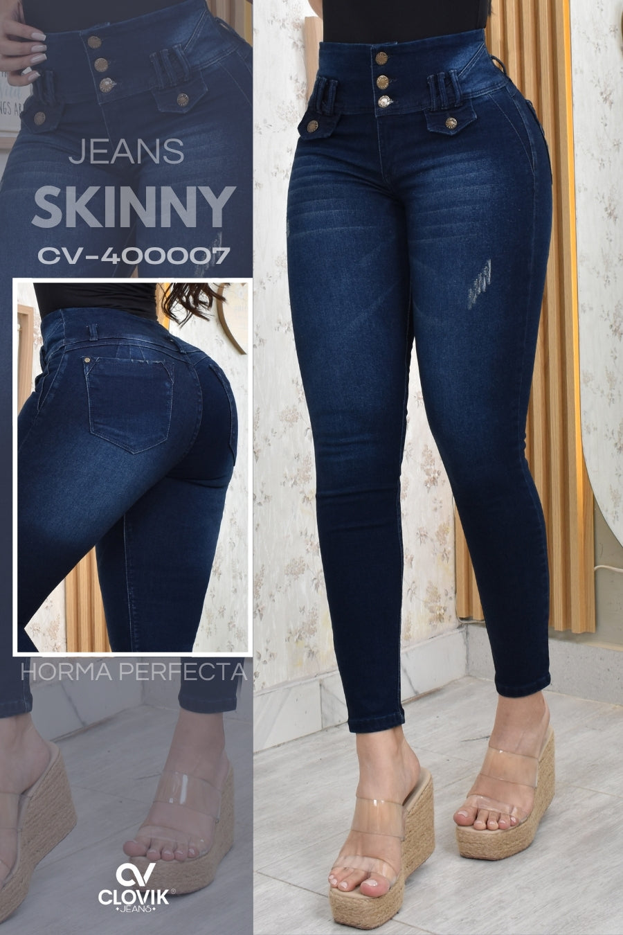 JEANS SKINNY PUSH UP REF. CV-400007