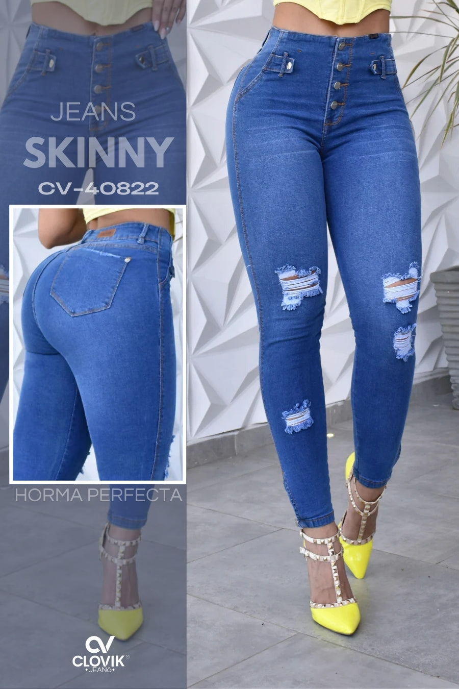JEANS SKINNY PUSH UP REF. CV-40822