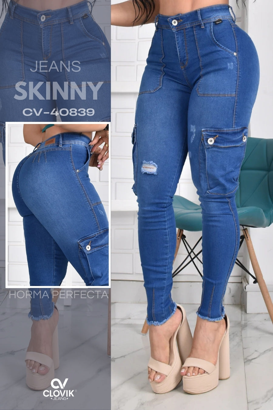 JEANS SKINNY PUSH UP REF. CV-40839