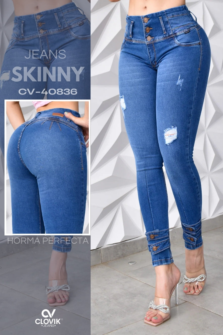 JEANS SKINNY PUSH UP  REF. CV-40836