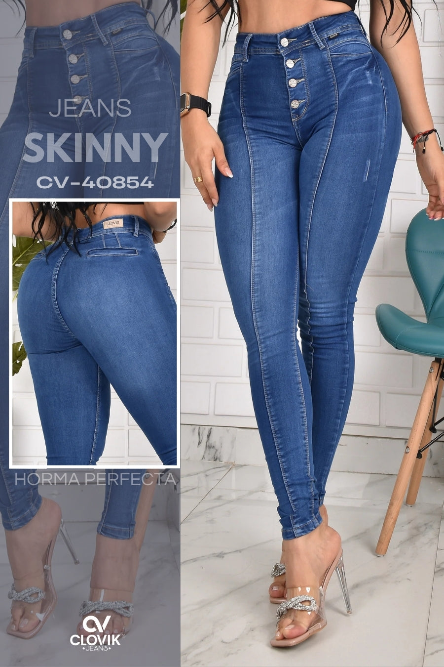 JEANS SKINNY PUSH UP  REF. CV-40854