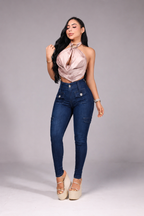 JEANS SKINNY CARGO PUSH UP REF. CV-254020