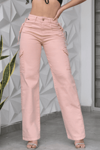 PANTALON ROSA PALAZZO CARGO REF. CV-40956