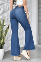 JEANS BOTA ANCHA PUSH UP REF. CV-40949
