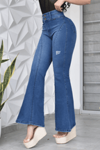 JEANS BOTA ANCHA PUSH UP REF. CV-40945